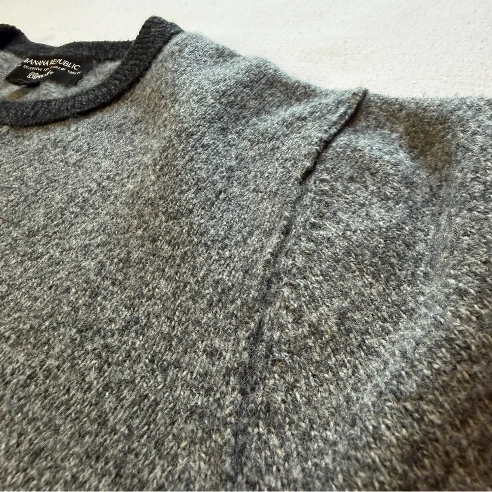 Banana‎ Republic Charcoal Crewneck Sweater Filpucci Merino Extra Fine Wool Large